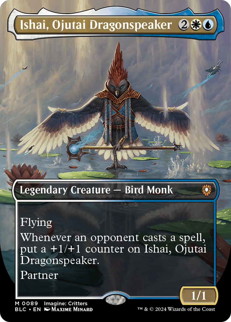 Image of Ishai, Ojutai Dragonspeaker (Borderless) (BLC-089) - Bloomburrow Commander (Borderless) Foil