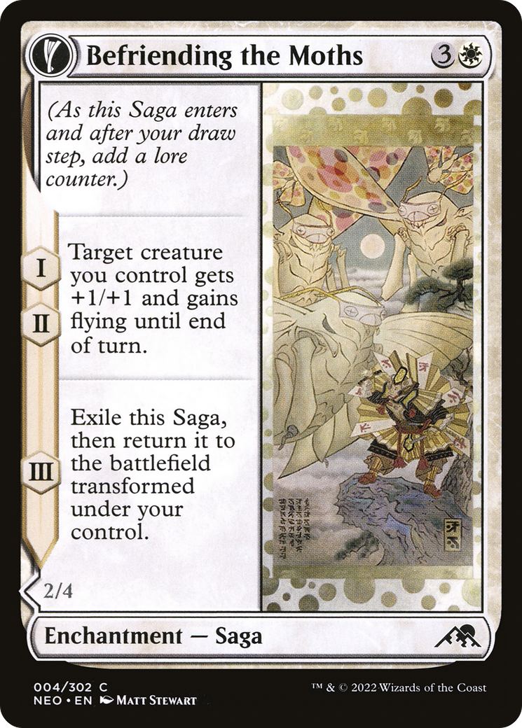 Image of Befriending the Moths (NEO-004) - Kamigawa: Neon Dynasty: (fandfc, enchantment) Foil