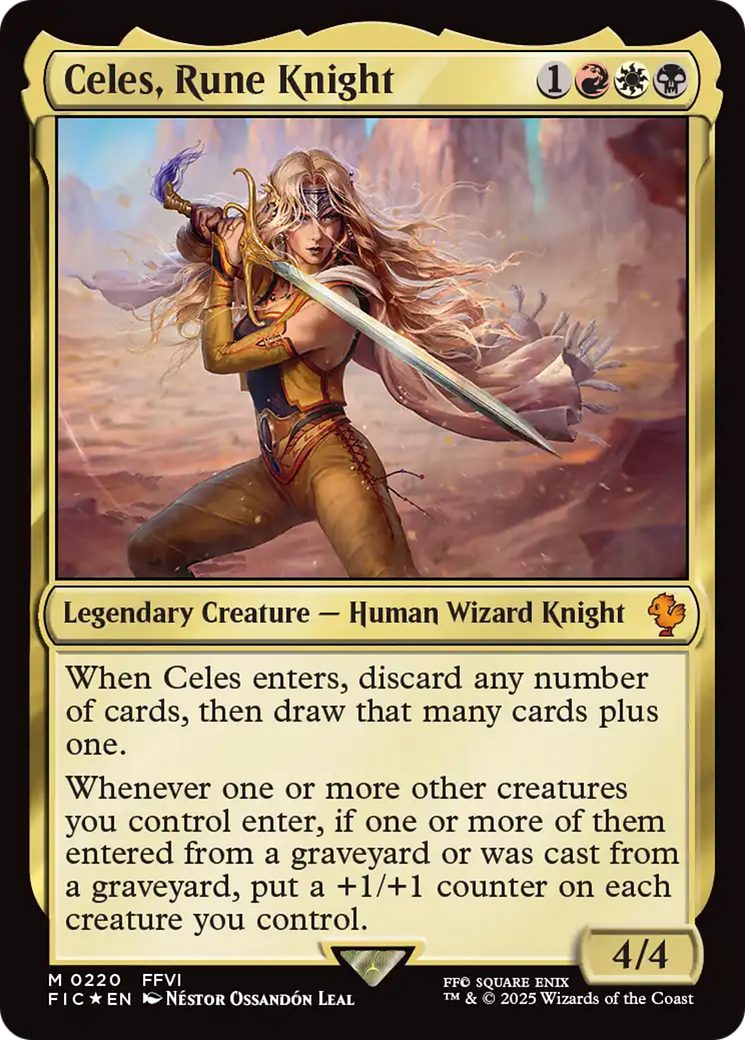 Image of Celes, Rune Knight (Surge Foil) (FIC-220) - Commander: FINAL FANTASY Foil
