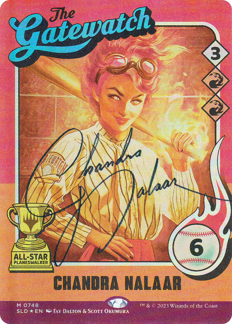Image of Chandra Nalaar (748) (Autographed) (SLD-748) - Secret Lair Drop: (Full Art) (Borderless) Foil