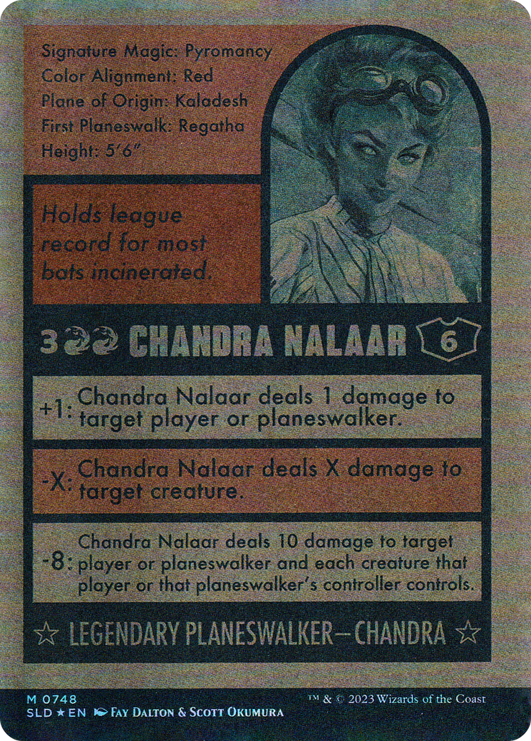 Image of Chandra Nalaar (748) (Autographed) (SLD-748) - Secret Lair Drop: (Full Art) (Borderless) Foil