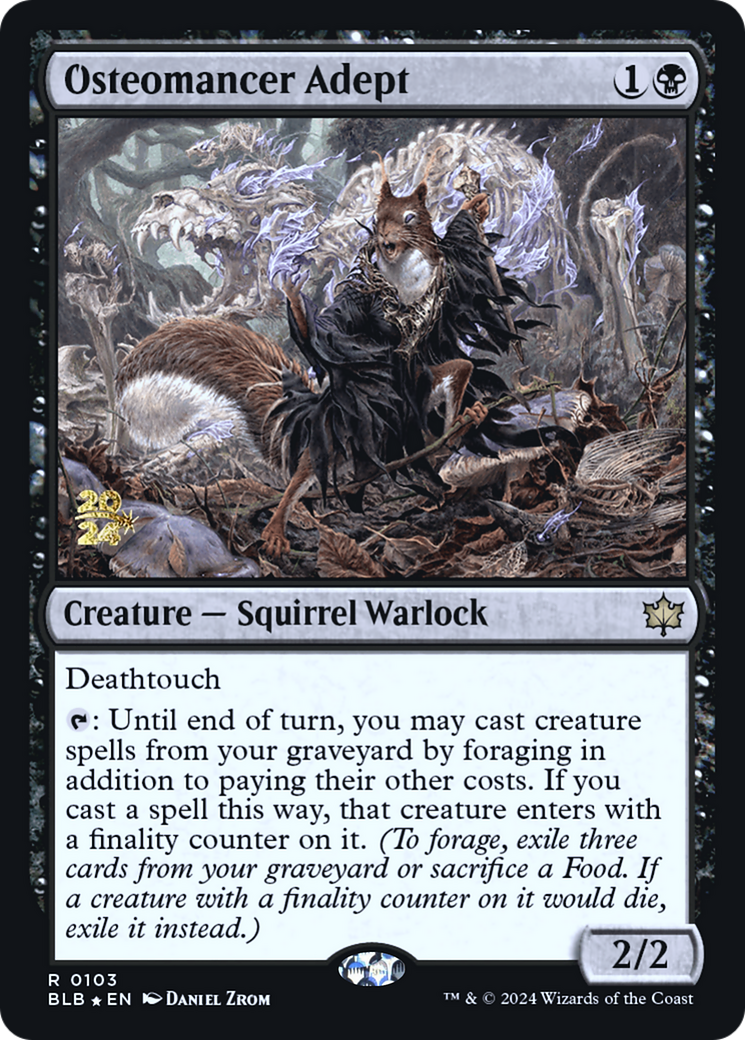 Image of Osteomancer Adept (PRE-103) - Bloomburrow Promos Foil