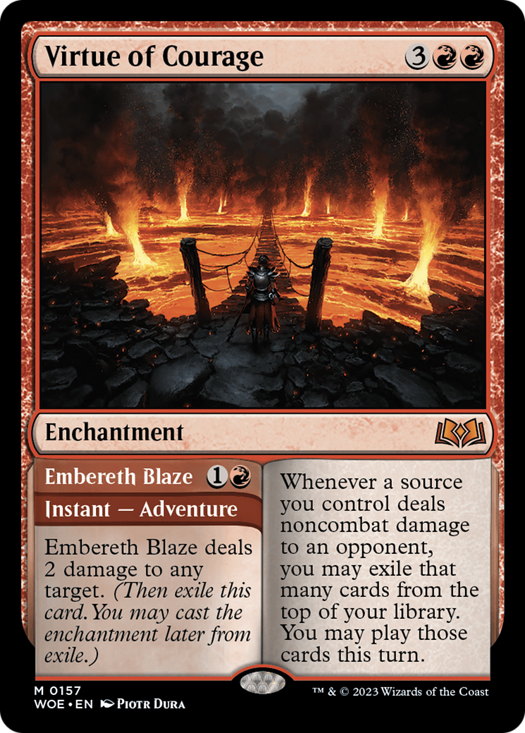 Image of Virtue of Courage (WOE-157) - Wilds of Eldraine Foil