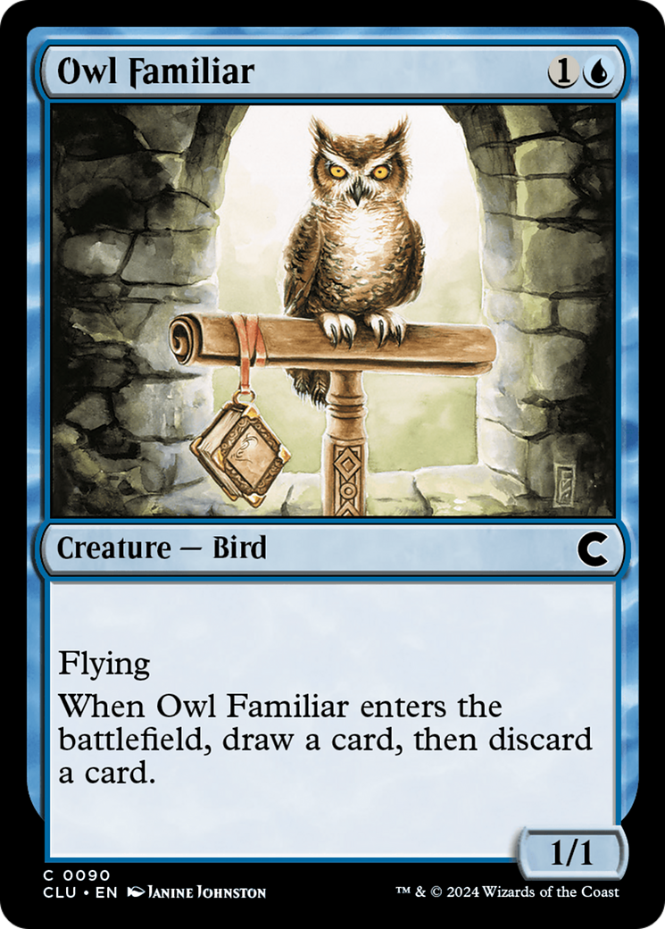 Image of Owl Familiar (CLU-090) - Ravnica: Clue Edition
