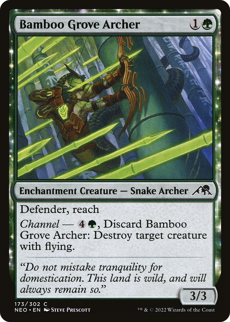 Image of Bamboo Grove Archer (NEO-173) - Kamigawa: Neon Dynasty: (enchantment)
