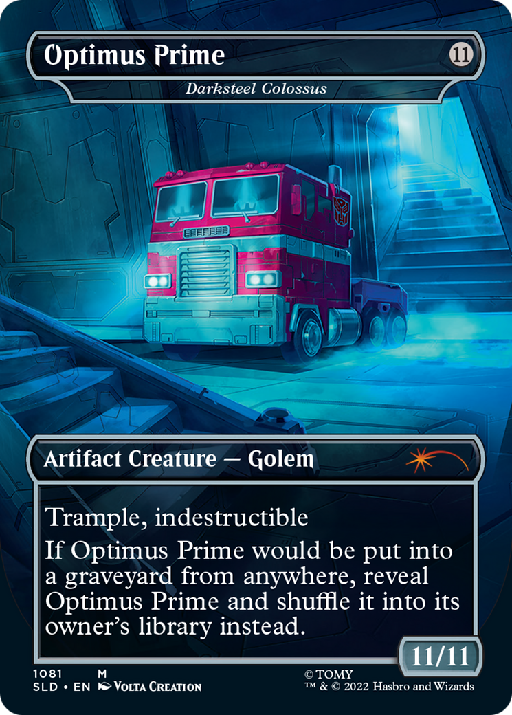 Image of Optimus Prime - Darksteel Colossus (SLD-1081) - Secret Lair Drop (Borderless) Foil