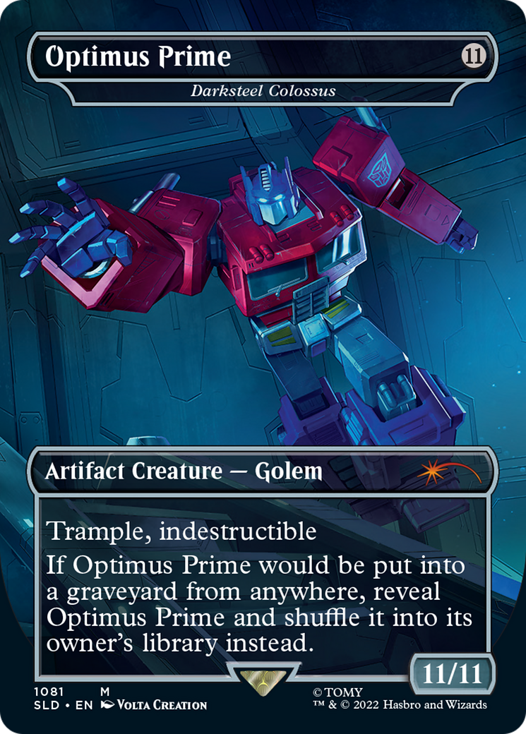 Image of Optimus Prime - Darksteel Colossus (SLD-1081) - Secret Lair Drop (Borderless) Foil