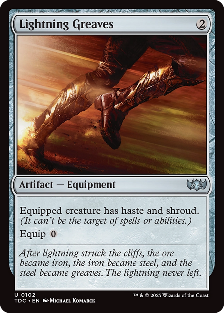 Image of Lightning Greaves (TDC-102) - Commander: Tarkir: Dragonstorm