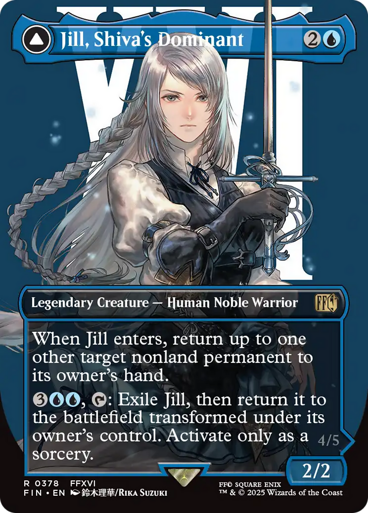 Image of Jill, Shiva's Dominant (Borderless) (FIN-378) - FINAL FANTASY: (enchantment) (Borderless) Foil