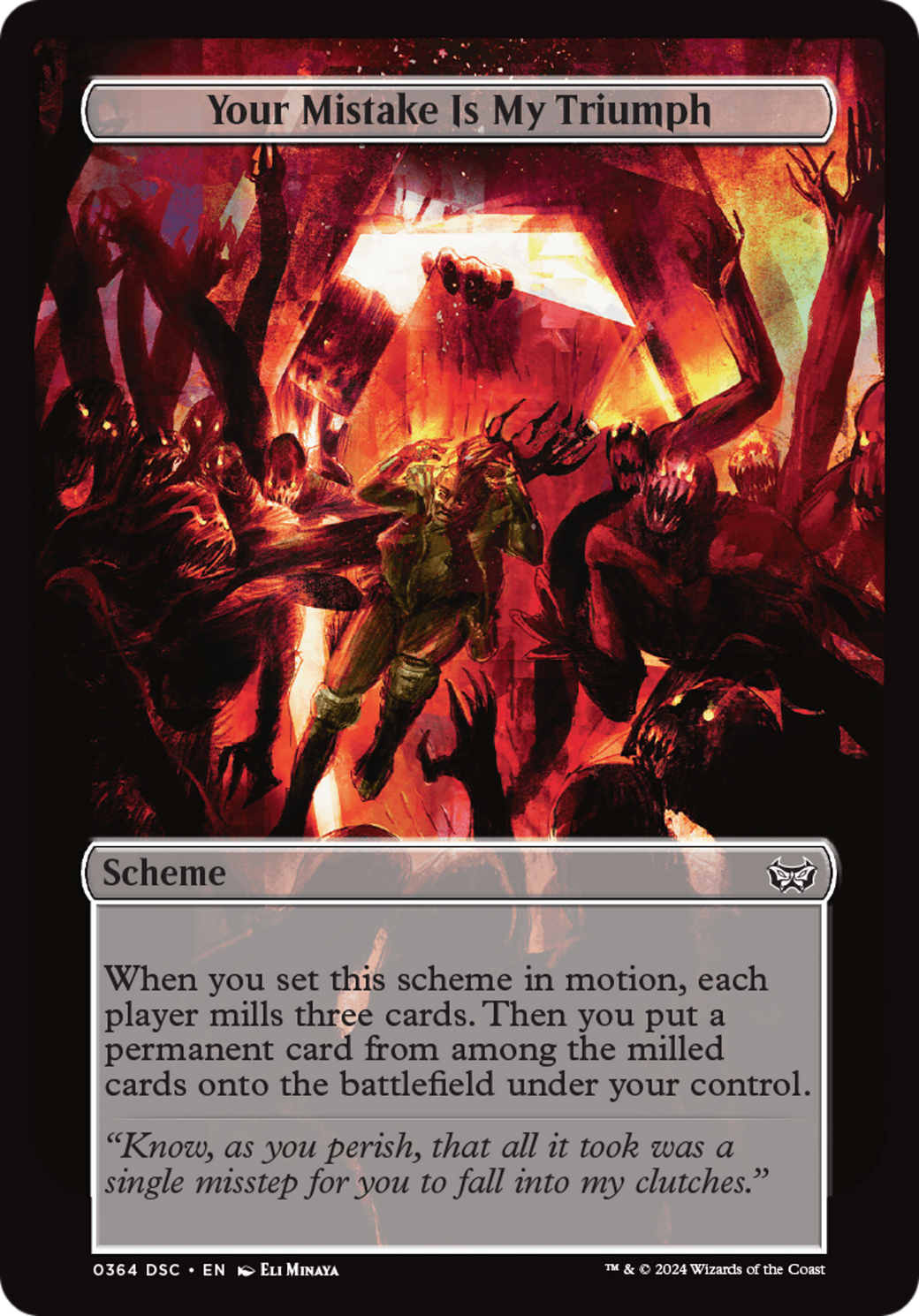 Image of Your Mistake Is My Triumph (Full Art) (A:DSC-364) - Duskmourn: House of Horror Commander