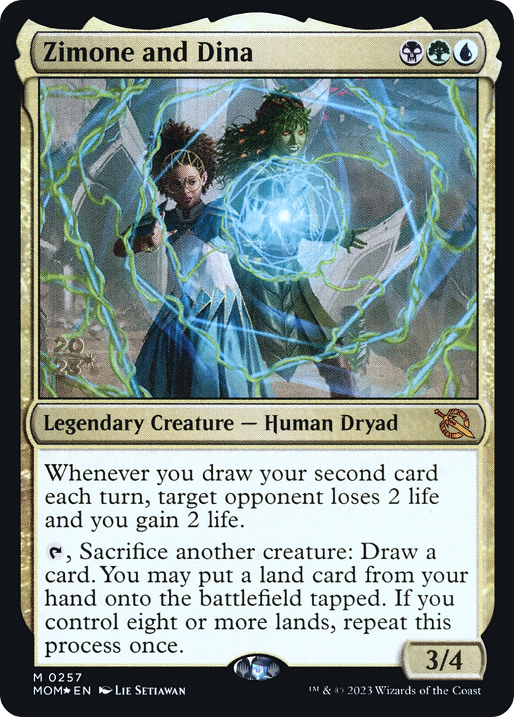 Image of Zimone and Dina (PRE-257) - March of the Machine Promos Foil