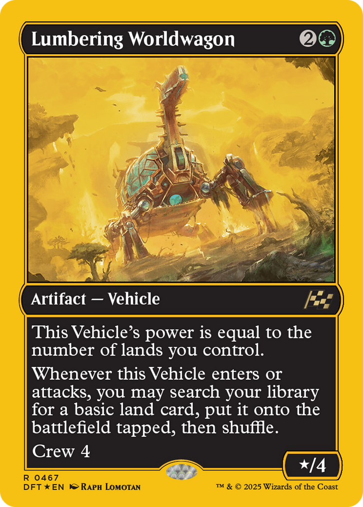 Image of Lumbering Worldwagon (First-Place Foil) (DFT-467) - Aetherdrift Foil