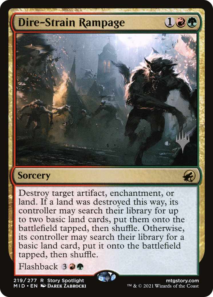 Image of Dire-Strain Rampage (PPMID-219) - Innistrad: Midnight Hunt Promos Foil
