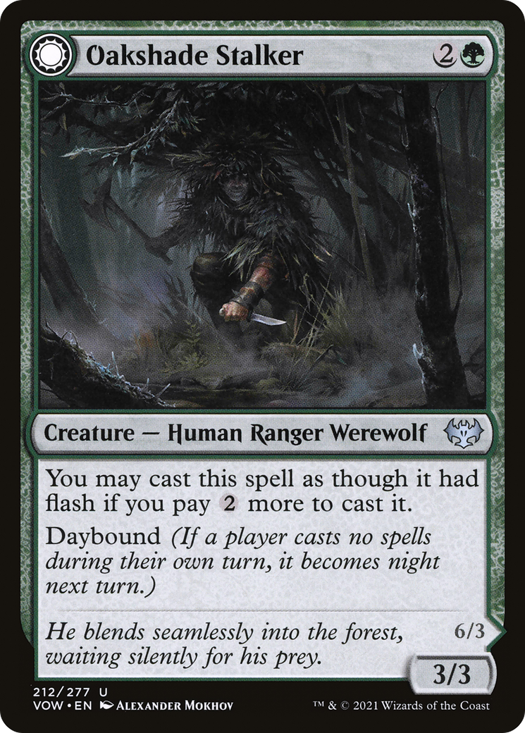 Image of Oakshade Stalker (VOW-212) - Innistrad: Crimson Vow: (Double Faced Transform) Foil