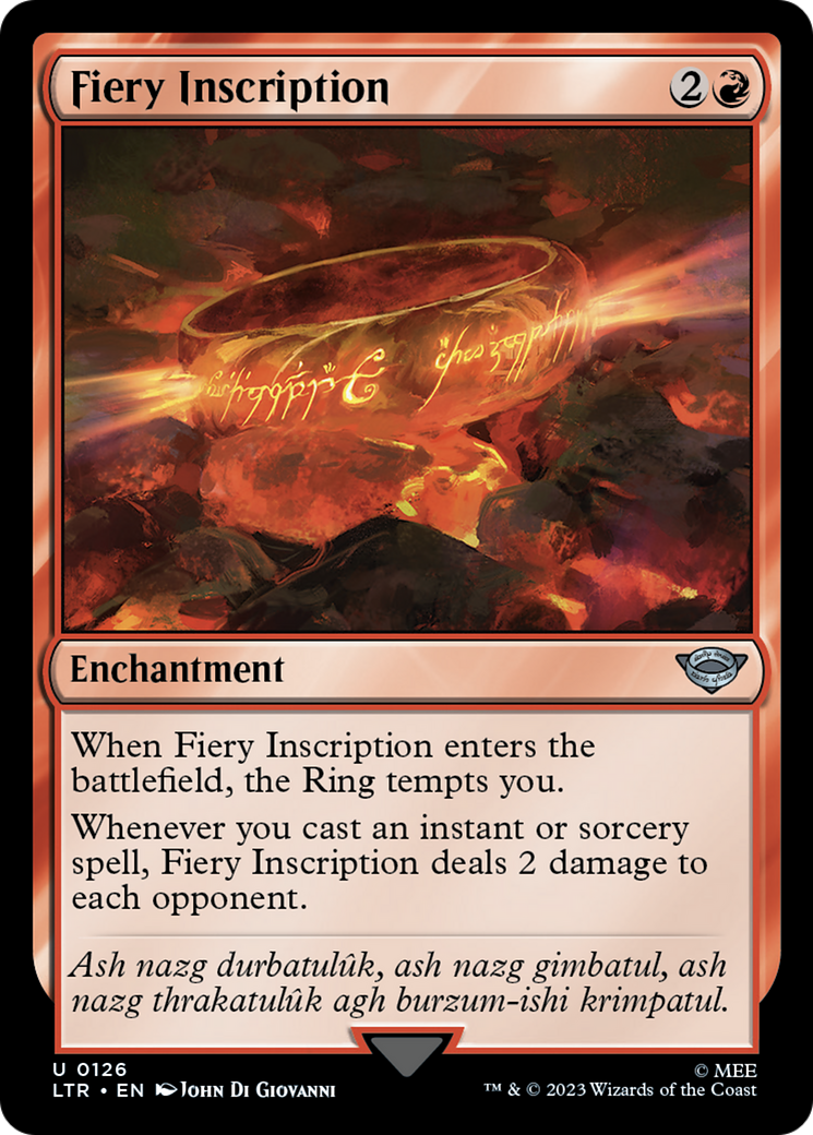 Image of Fiery Inscription (LTR-126) - The Lord of the Rings: Tales of Middle-earth