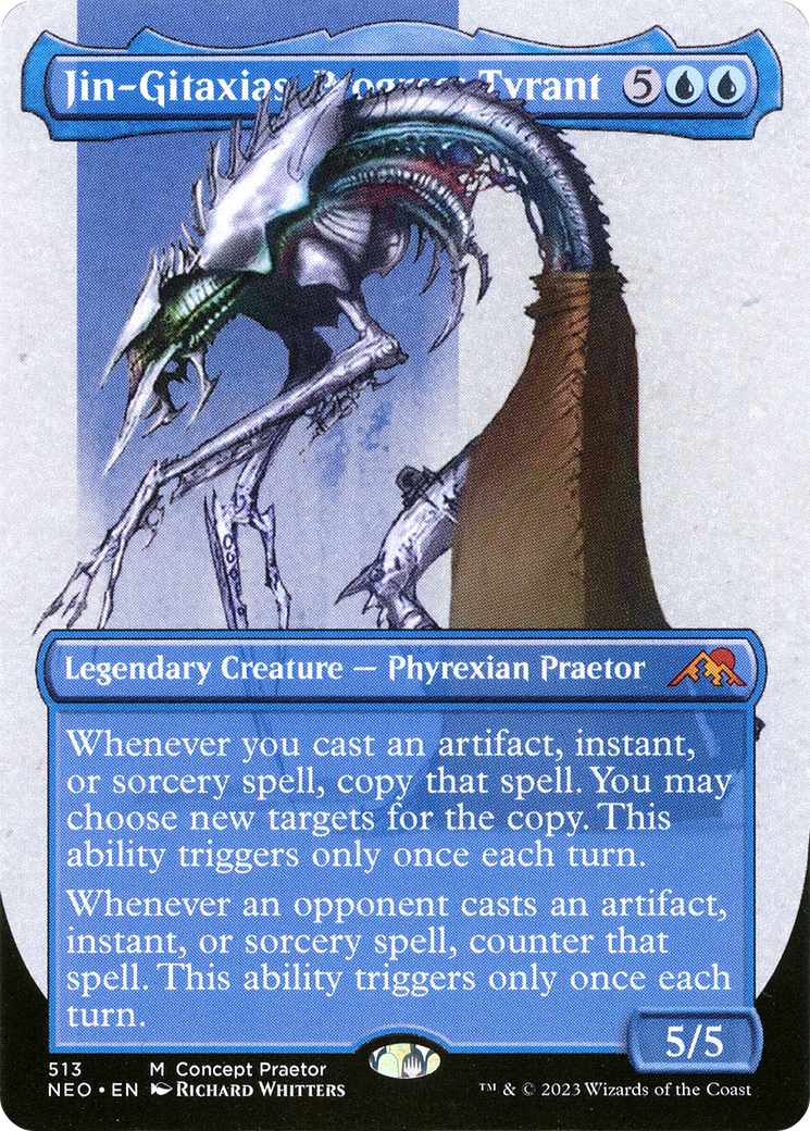 Image of Jin-Gitaxias, Progress Tyrant (Concept Praetor) (ONE-513) - Kamigawa: Neon Dynasty (Borderless) Foil