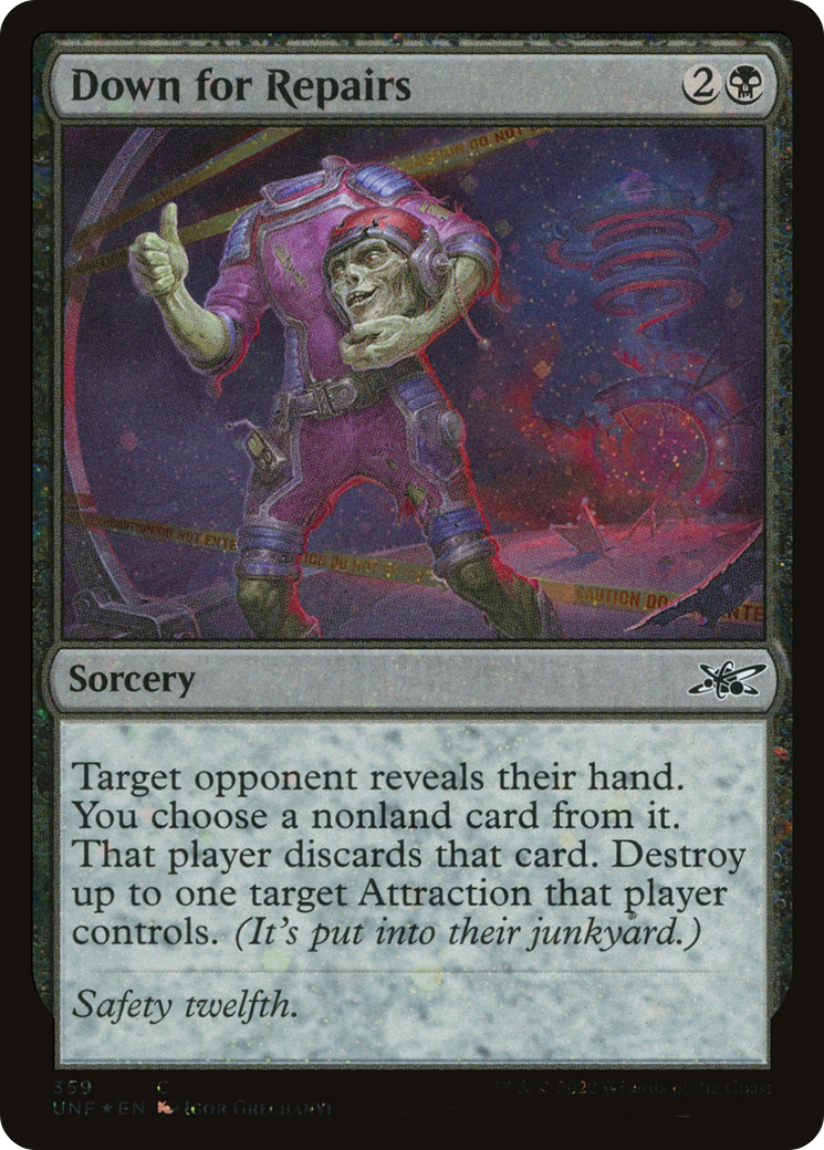 Image of Down for Repairs (Galaxy Foil) (UNF-359) - Unfinity Foil
