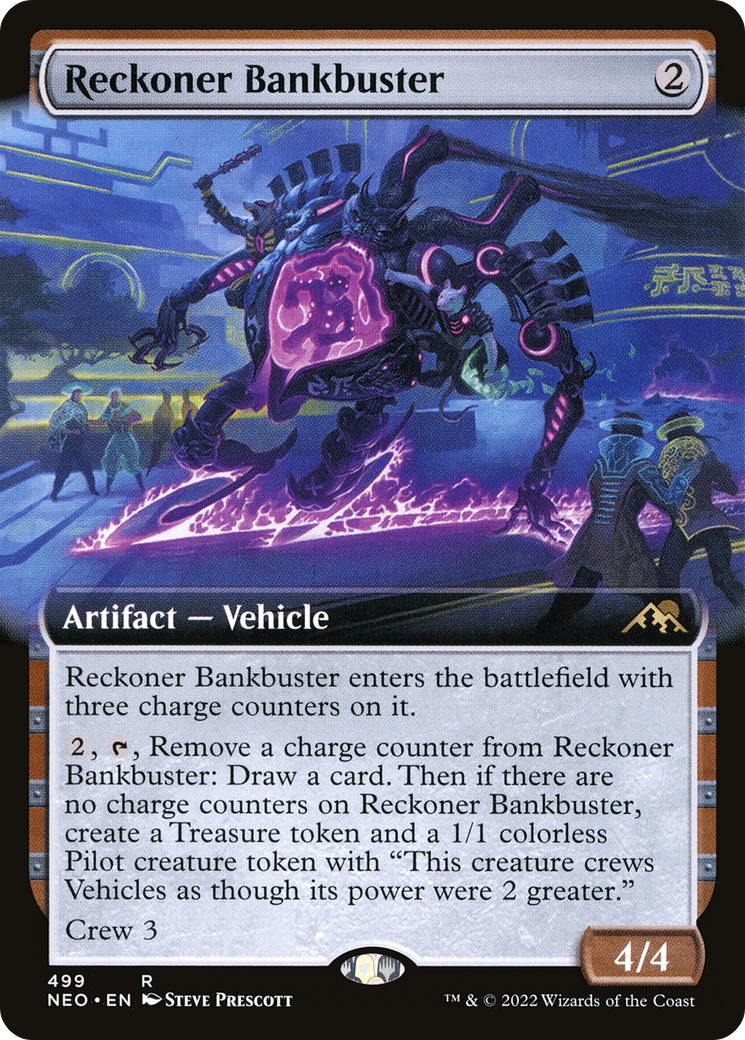 Image of Reckoner Bankbuster (Extended Art) (NEO-499) - Kamigawa: Neon Dynasty: (Extended Art)