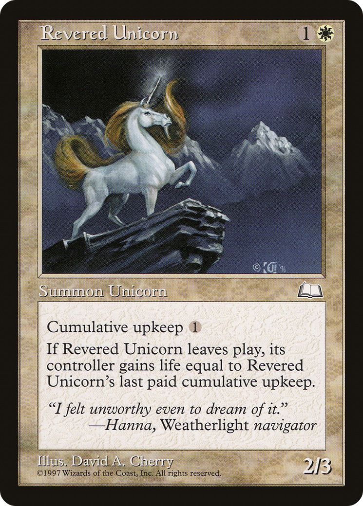 Image of Revered Unicorn (WTH-) - Weatherlight