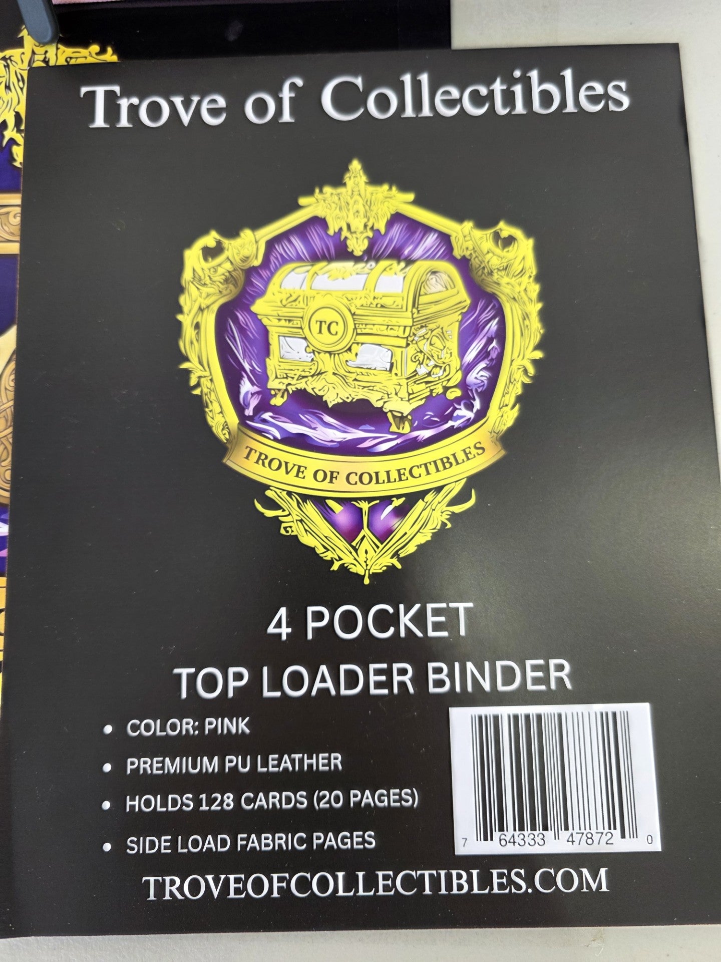 Image of TroveOfCollectible 4 Pocket Toploader Binder Pink