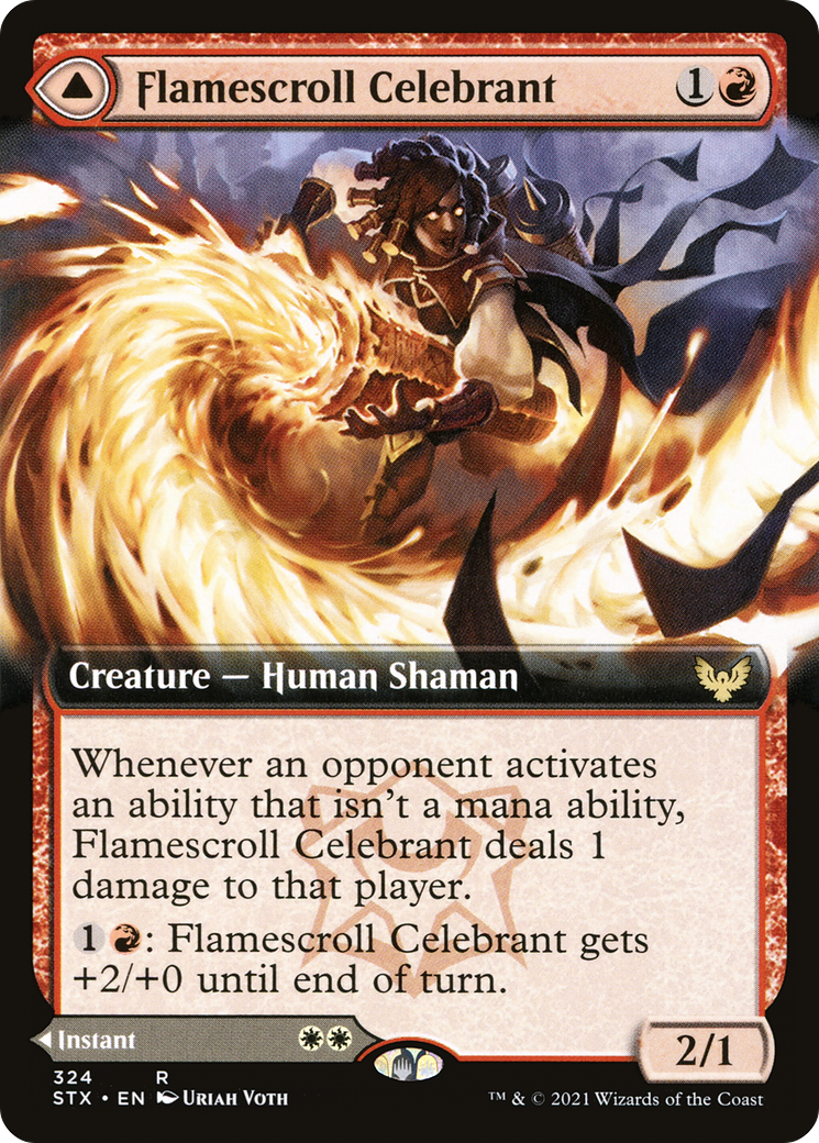 Image of Flamescroll Celebrant (Extended Art) (STX-324) - Strixhaven: School of Mages: (Extended Art) Foil