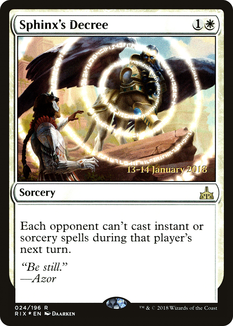 Image of Sphinx's Decree (PRE-24S) - Rivals of Ixalan Promos Foil
