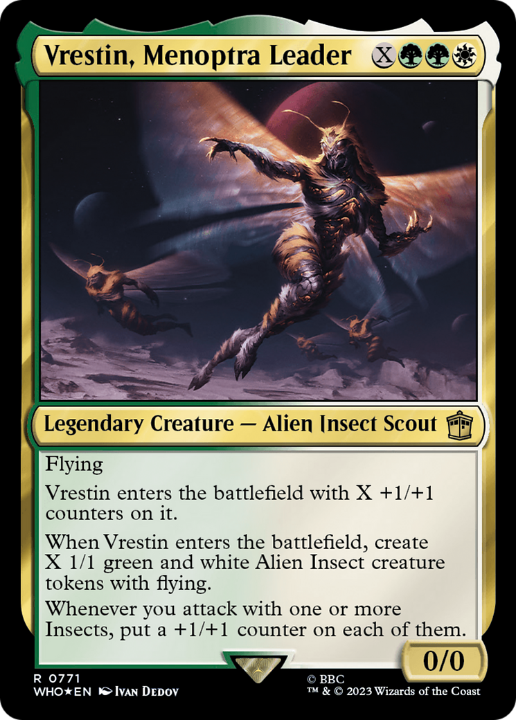 Image of Vrestin, Menoptra Leader (Surge Foil) (WHO-771) - Doctor Who Foil