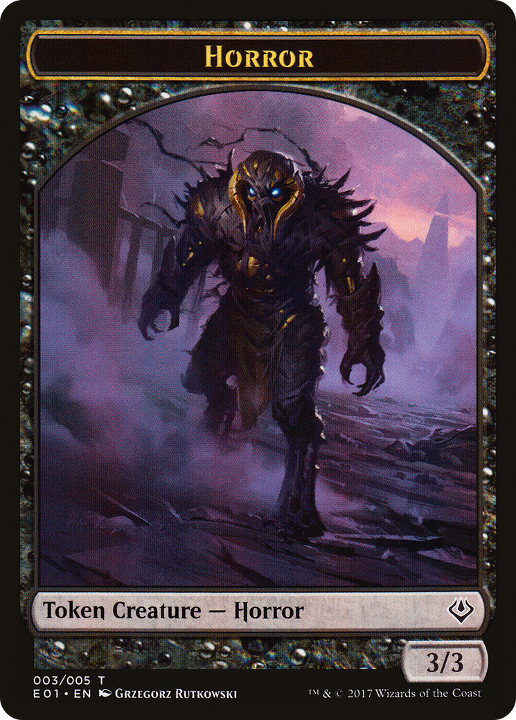 Image of Horror // Zombie Double-Sided Token (AC2-003) - Archenemy: Nicol Bolas Tokens