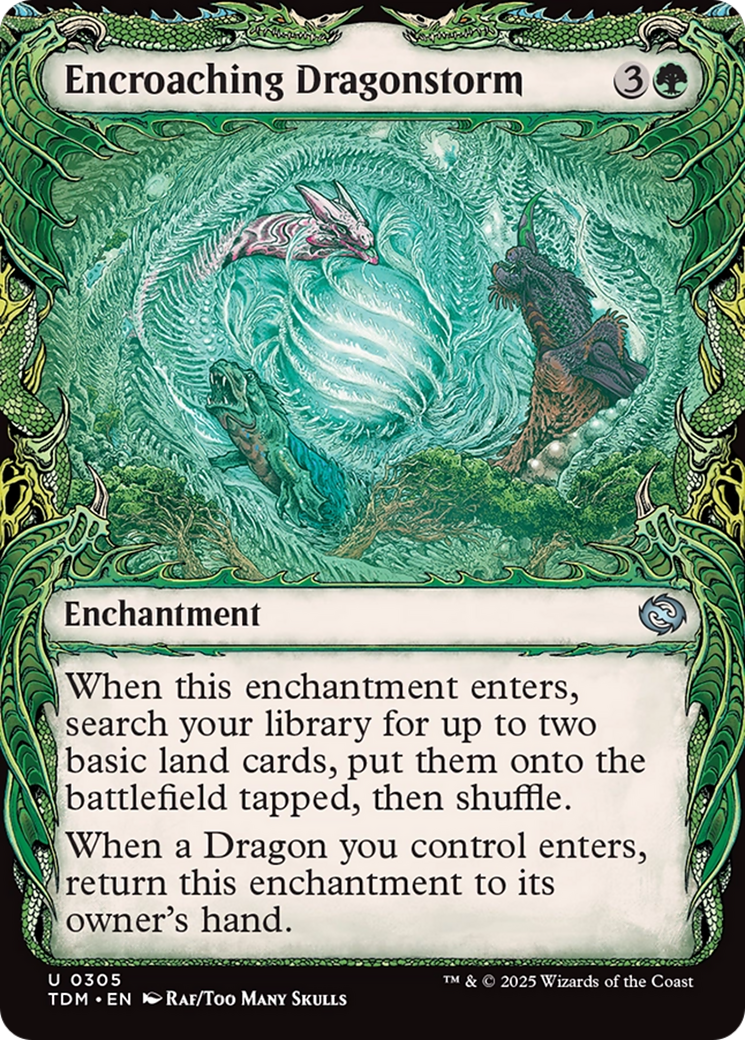 Image of Encroaching Dragonstorm (Showcase) (TDM-305) - Tarkir: Dragonstorm: (Showcase, enchantment)
