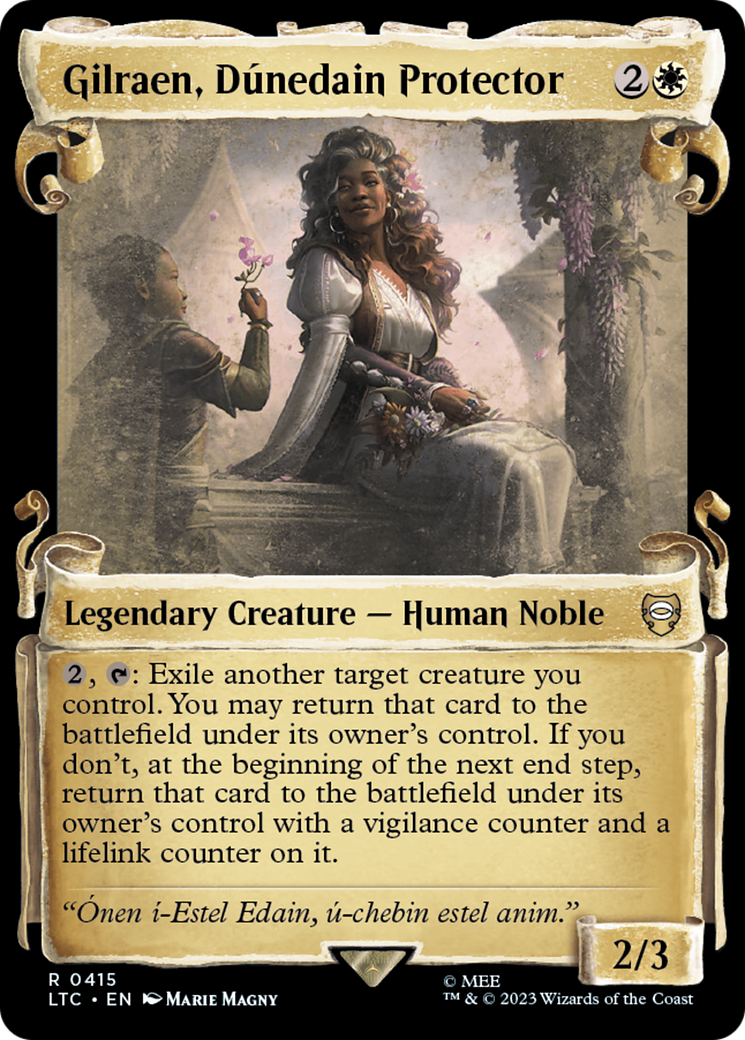 Image of Gilraen, Dunedain Protector (Showcase Scrolls) (LTC-415) - Tales of Middle-earth Commander: (Showcase) Foil