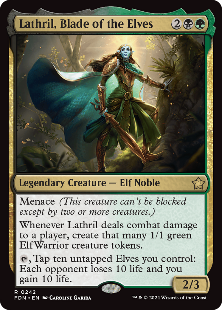 Image of Lathril, Blade of the Elves (FDN-242) - Foundations Foil