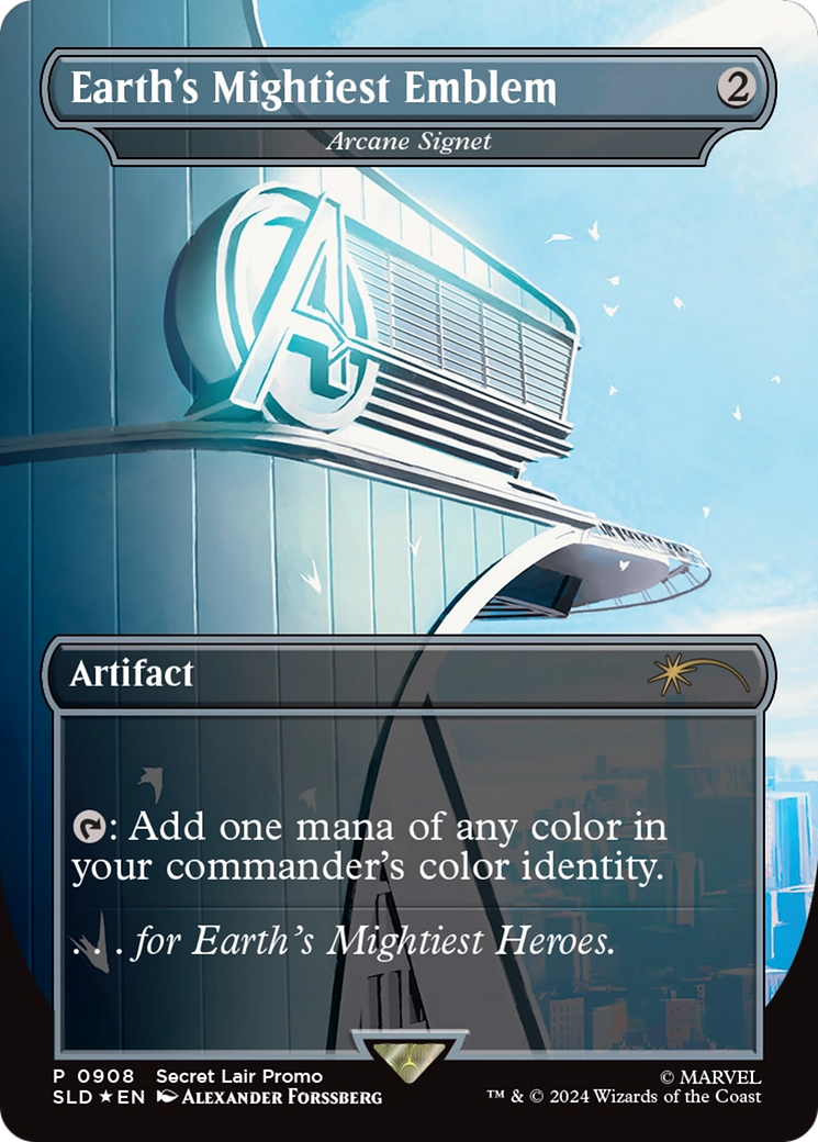 Image of Earth's Mightiest Emblem - Arcane Signet (Rainbow Foil) (SLD-908) - Secret Lair Drop / Earth's Mightiest Emblem (Borderless) Foil