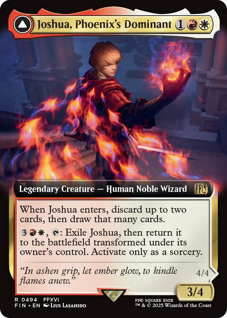 Image of Joshua, Phoenix's Dominant (Extended Art) (FIN-494) - FINAL FANTASY: (enchantment, Extended Art) Foil