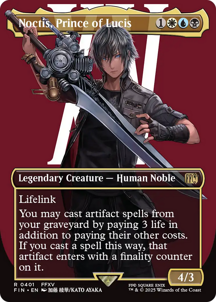 Image of Noctis, Prince of Lucis (Borderless) (FIN-401) - FINAL FANTASY (Borderless) Foil