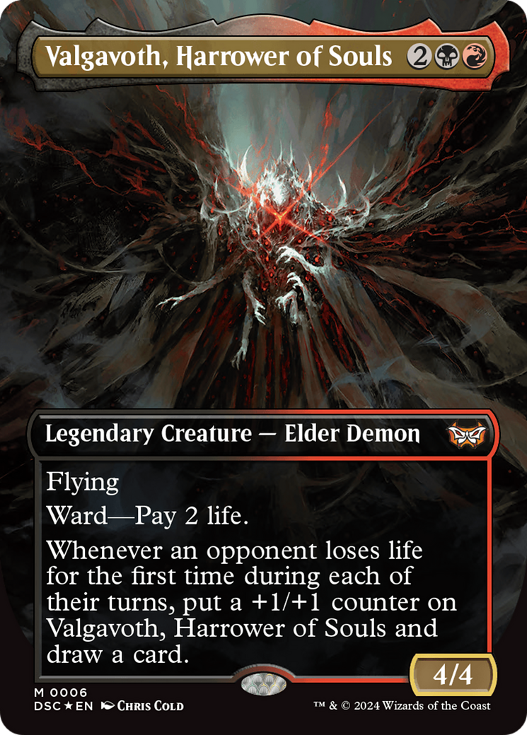 Image of Valgavoth, Harrower of Souls (Borderless) (DSC-006) - Duskmourn: House of Horror Commander (Borderless) Foil