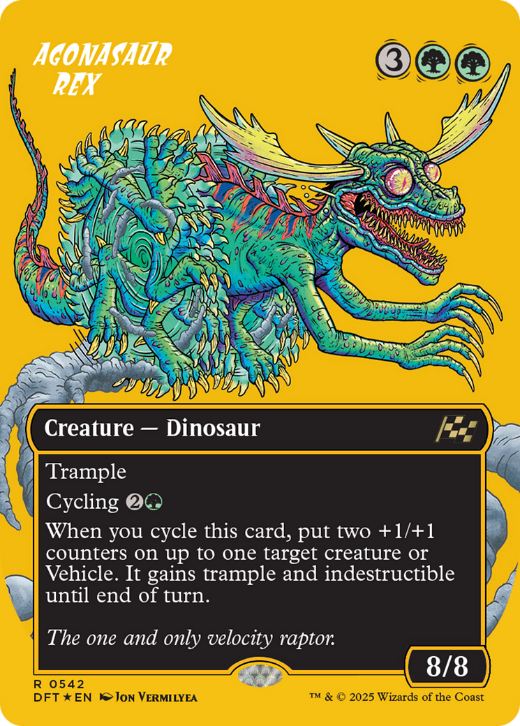 Image of Agonasaur Rex (Borderless) (First-Place Foil) (DFT-542) - Aetherdrift (Borderless) Foil
