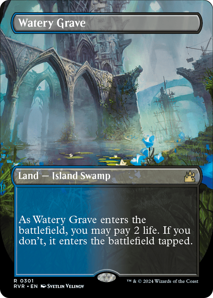 Image of Watery Grave (Borderless) (RVR-301) - Ravnica Remastered (Borderless)
