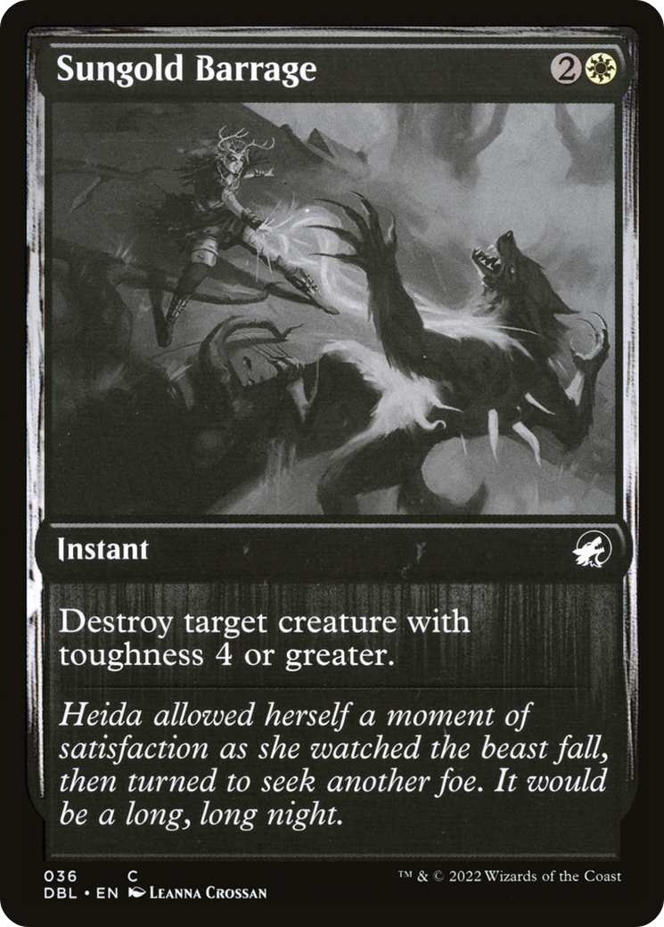 Image of Sungold Barrage (DBL-036) - Innistrad: Double Feature Foil