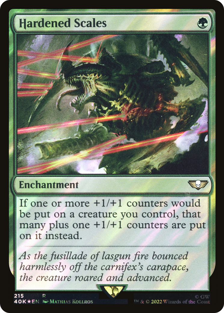 Image of Hardened Scales (Surge Foil) (40K-215) - Warhammer 40,000 Commander Foil