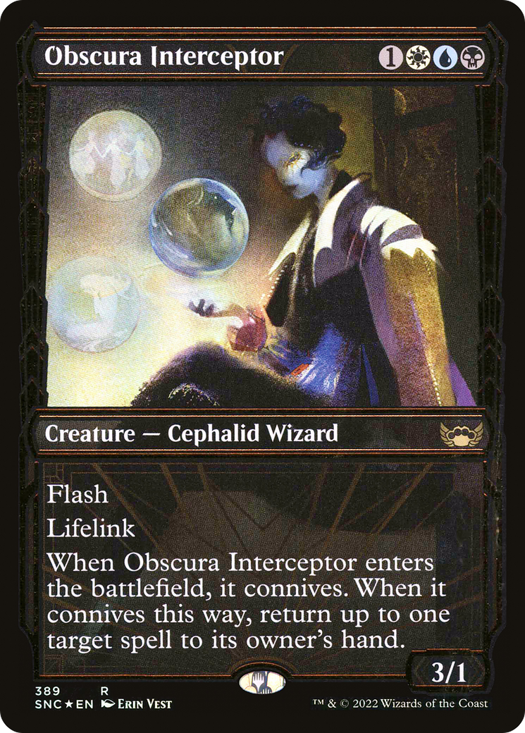 Image of Obscura Interceptor (Gilded Foil) (SNC-389) - Streets of New Capenna: (Showcase) Foil