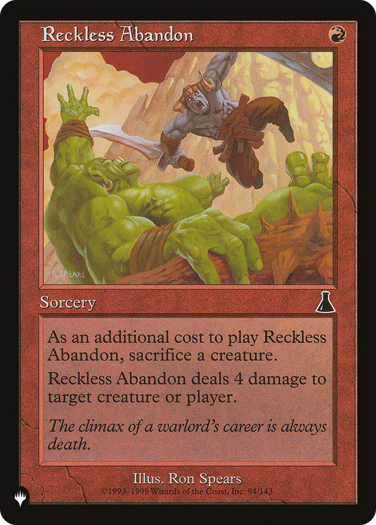 Image of Reckless Abandon (LIST-UDS-94) - The List