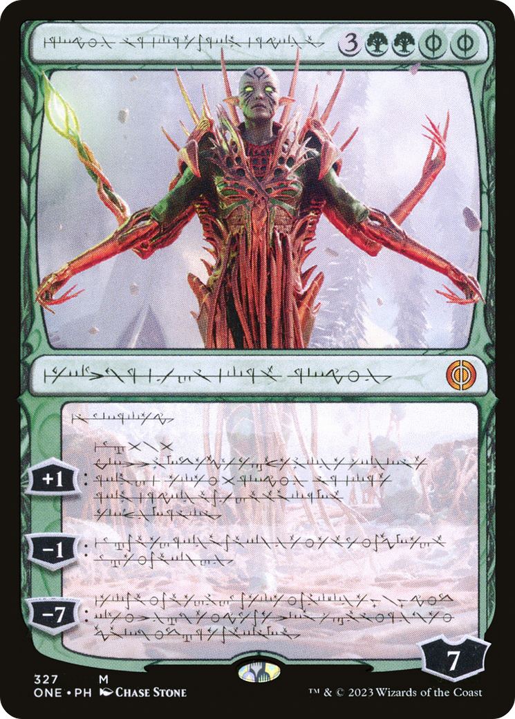 Image of Nissa, Ascended Animist (Phyrexian) (ONE-327) - Phyrexia: All Will Be One: (Showcase) Foil