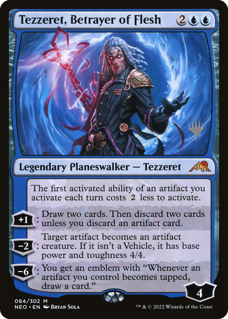 Image of Tezzeret, Betrayer of Flesh (PPNEO-84P) - Kamigawa: Neon Dynasty Promos Foil