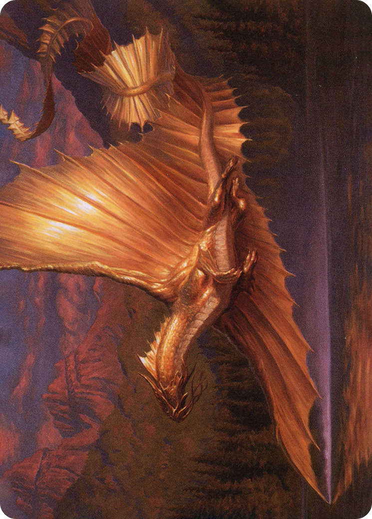 Image of Adult Gold Dragon // Adult Gold Dragon (AAFR-058) - Adventures in the Forgotten Realms Art Series (Borderless) Foil
