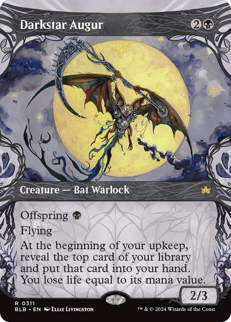 Image of Darkstar Augur (Showcase) (BLB-311) - Bloomburrow: (Showcase) (Borderless) Foil