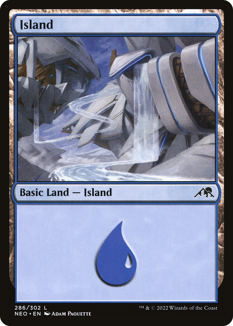 Image of Island (286) (NEO-286) - Kamigawa: Neon Dynasty Foil