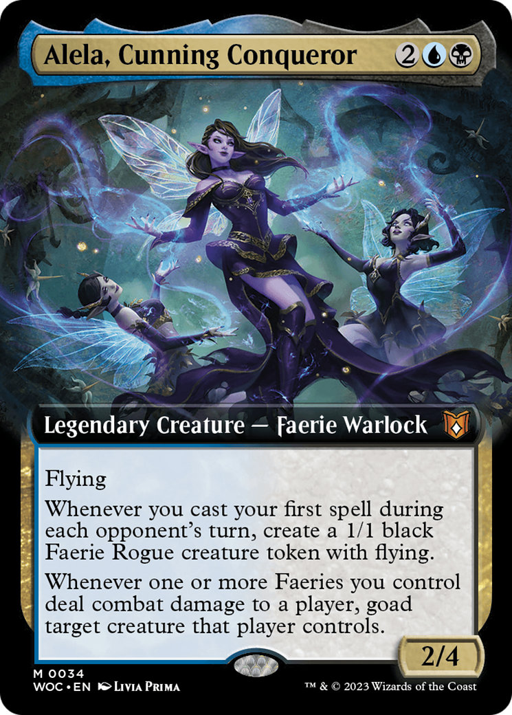 Image of Alela, Cunning Conqueror (Extended Art) (WOC-034) - Wilds of Eldraine Commander: (Extended Art) Foil