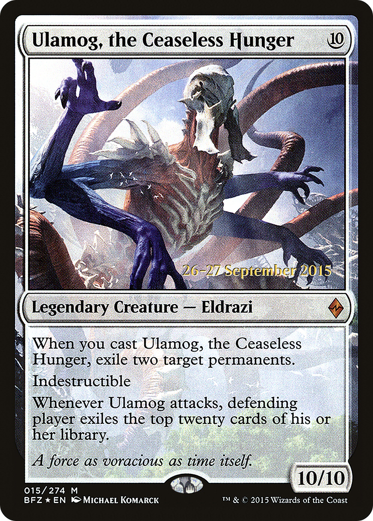 Image of Ulamog, the Ceaseless Hunger (PRE-015) - Battle for Zendikar Promos Foil