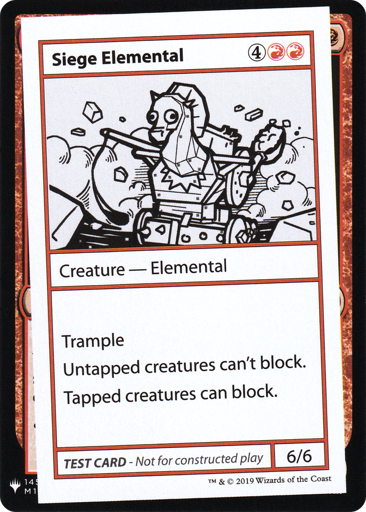 Image of Siege Elemental (CMB1-064) - Mystery Booster Playtest Cards 2019