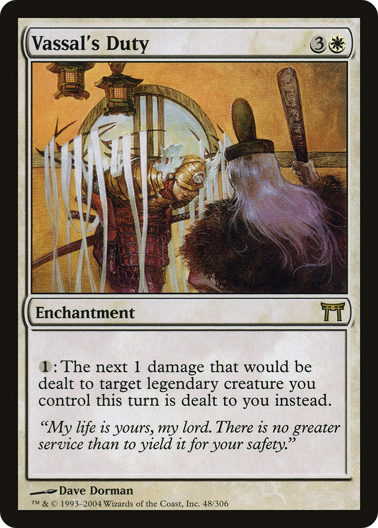 Image of Vassal's Duty (CHK-048) - Champions of Kamigawa Foil
